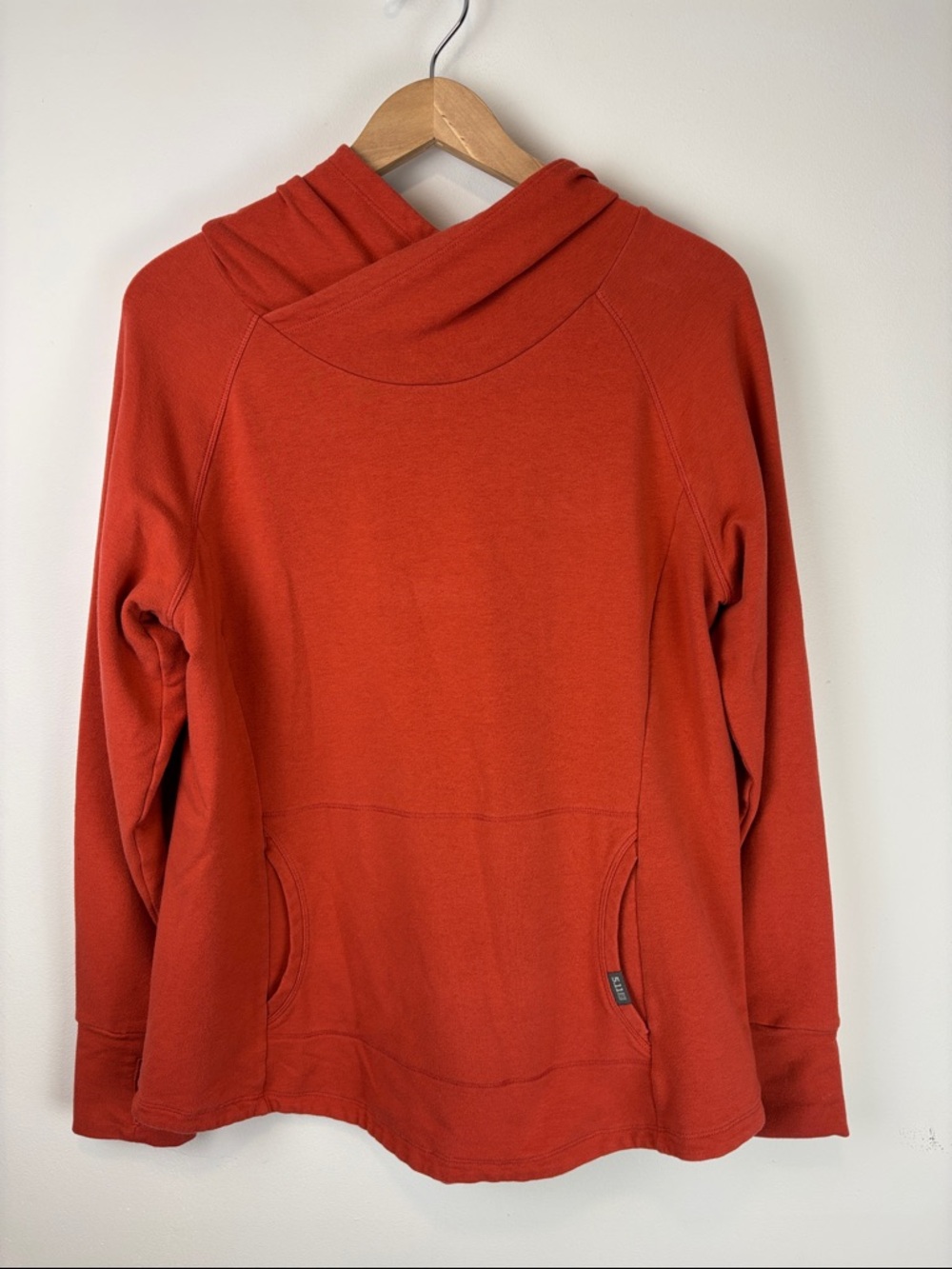 5.11 Tactical Orange Pullover Hoodie Women’s Large Cowl Neck Kangaroo Pocket